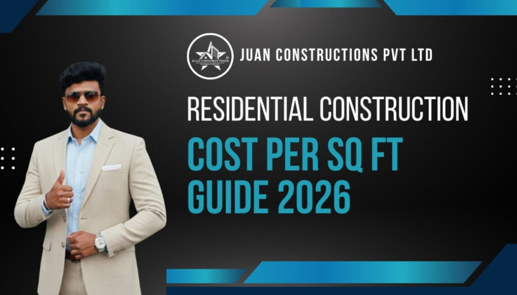 residential construction cost per sq ft in 2026 average residential construction cost per sq ft house construction cost per sq ft in India residential building cost per sq ft calculator cost to build a residential house per sq ft